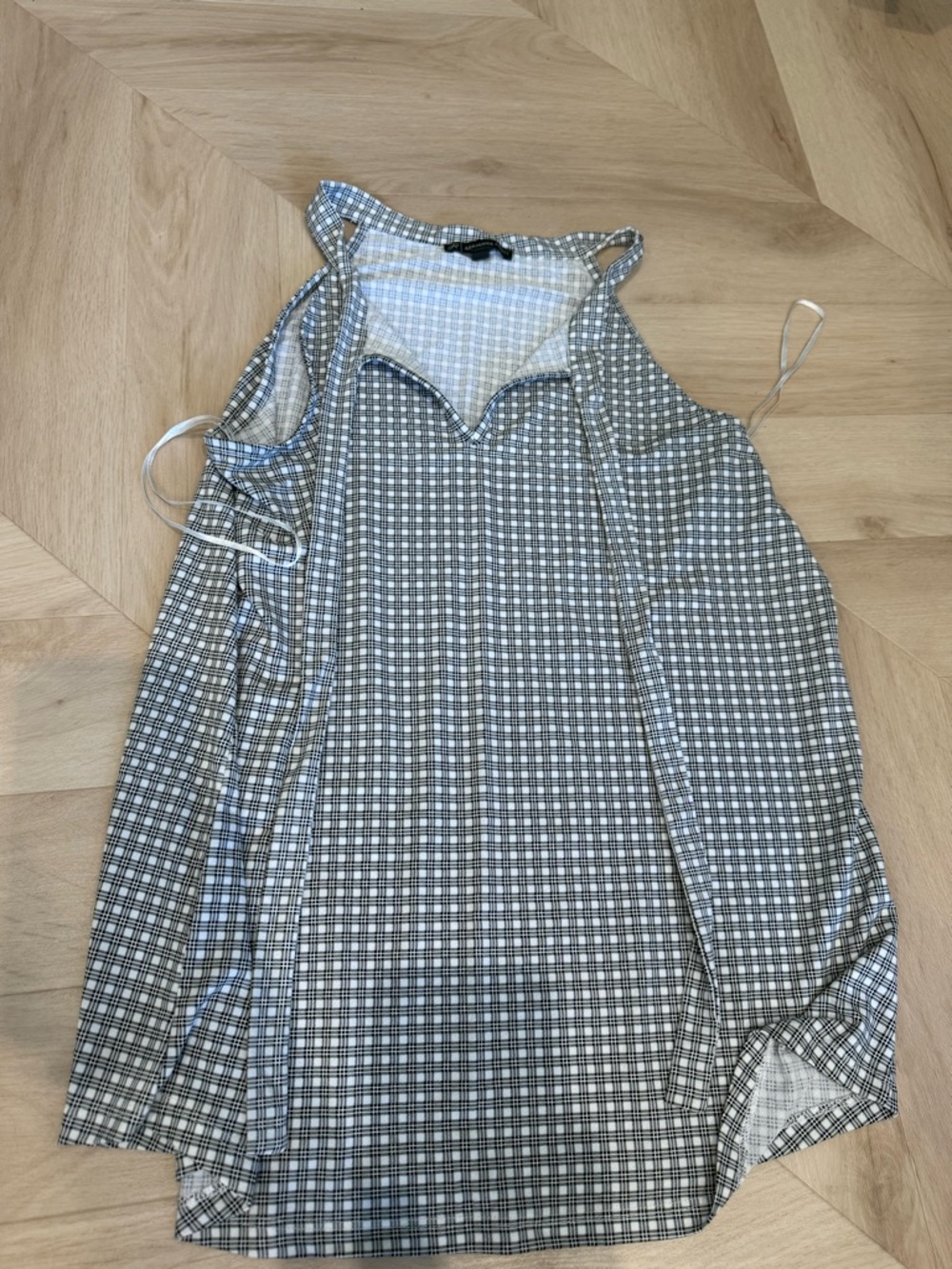 Adrianna Papell Black and White Check Camisole